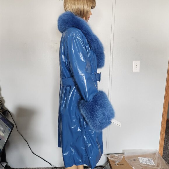 #697 NWT Leather/fox fur coat - Picture 4 of 4